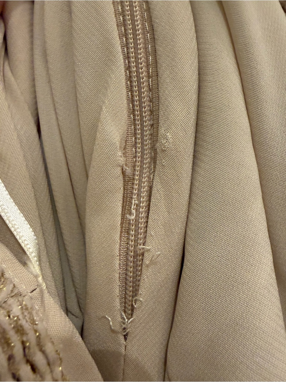 Beige Metallic Fringe Midi Dress - Picture 6 of 8